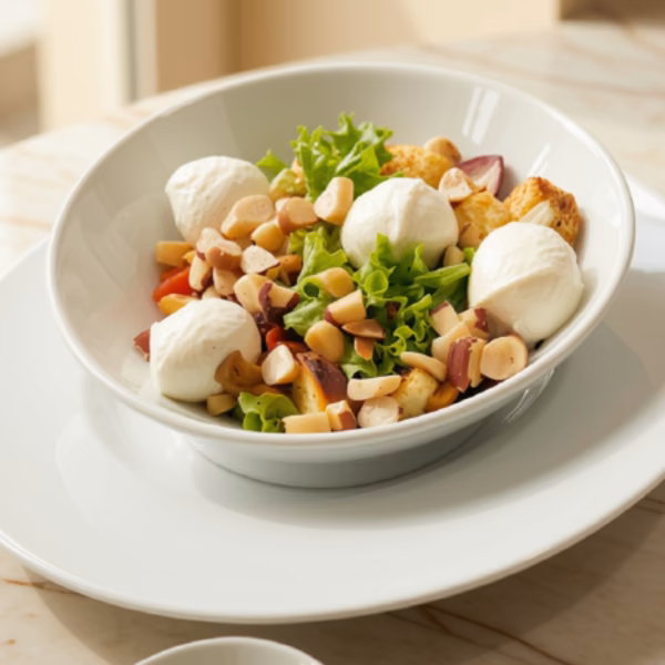 Ensalada con mozzarella búfala del restaurante de Pastelería Dulcita, sede Calle 72