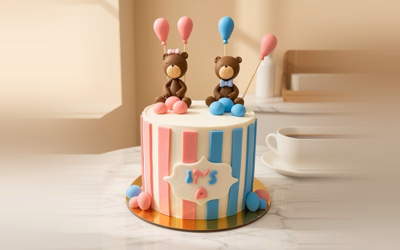 Pastel personalizado para baby shower elaborado por Pastelería Dulcita