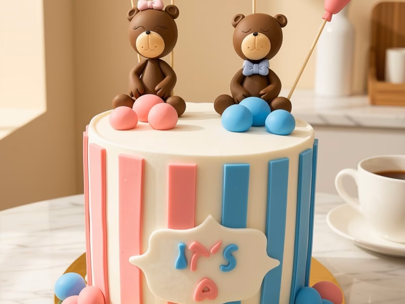 Torta de baby shower personalizada con temática de bebé en Bogotá — Pastelería Dulcita