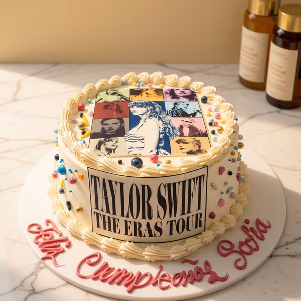 Torta de cumpleaños con diseño temático impreso en Bogotá — Pastelería Dulcita