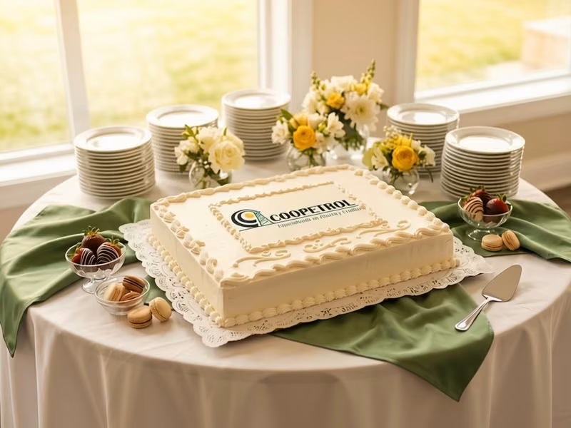 Torta personalizada para evento empresarial elaborada por Pastelería Dulcita en Bogotá