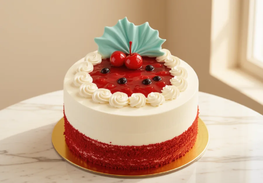 Torta de frutos rojos de Pastelería Dulcita con centro de mousse