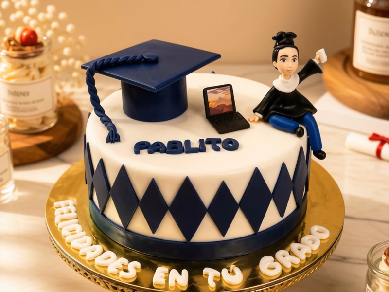 Torta de graduación personalizada en Bogotá — Pastelería Dulcita