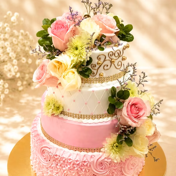 Torta de boda de varios pisos en Bogotá — Pastelería Dulcita