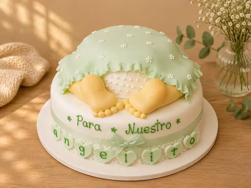 Torta de revelación de género para baby shower en Bogotá — Pastelería Dulcita